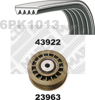 Mapco 23937 - Set curea transmisie cu caneluri aaoparts.ro
