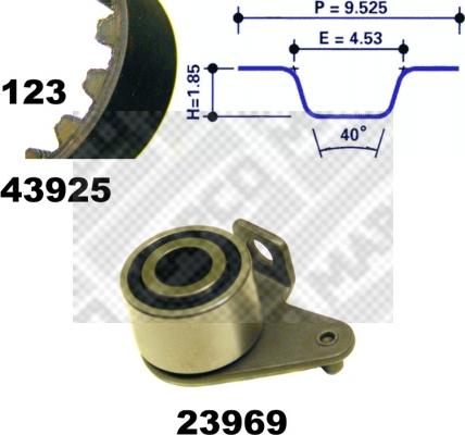Mapco 23925 - Set curea de distributie aaoparts.ro