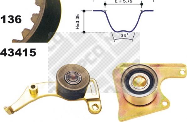 Mapco 23415 - Set curea de distributie aaoparts.ro