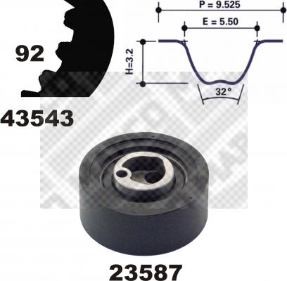 Mapco 23543 - Set curea de distributie aaoparts.ro