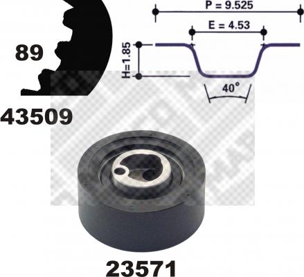 Mapco 23509 - Set curea de distributie aaoparts.ro