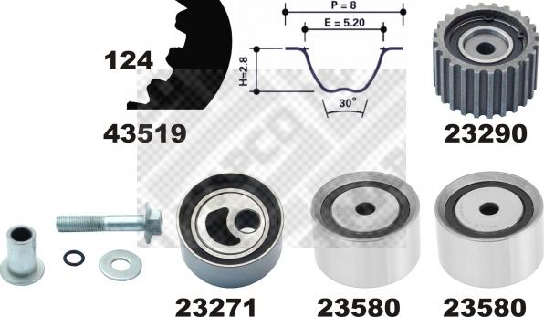Mapco 23521 - Set curea de distributie aaoparts.ro