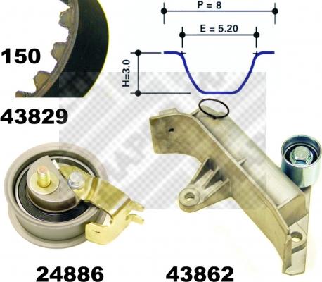 Mapco 23830 - Set curea de distributie aaoparts.ro