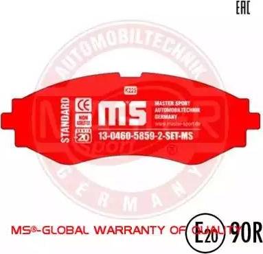 MASTER-SPORT GERMANY 13046058592-SET-MS - Set placute frana,frana disc aaoparts.ro