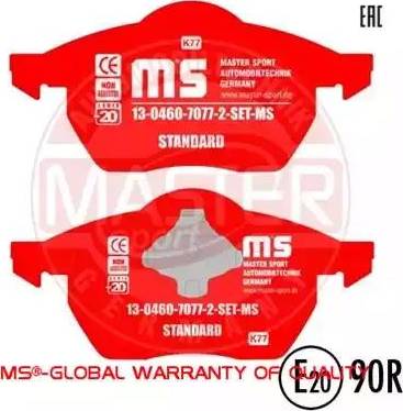 MASTER-SPORT 13046070772-SET-MS - Set placute frana,frana disc aaoparts.ro
