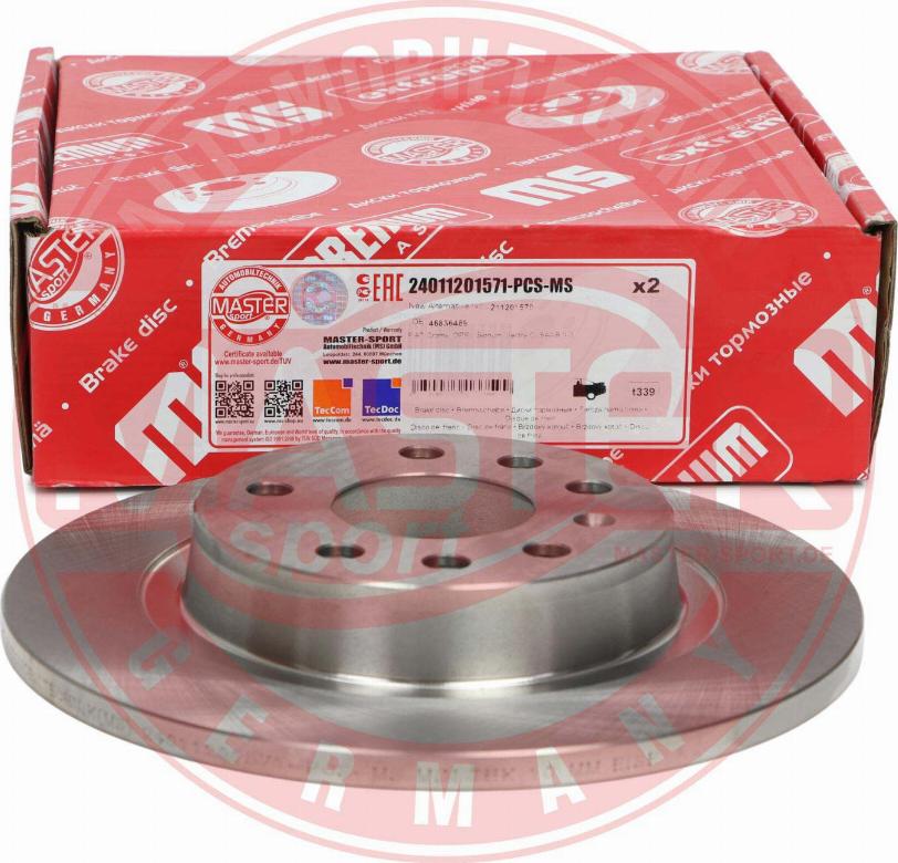 MASTER-SPORT GERMANY 24011201571-PCS-MS - Disc frana aaoparts.ro