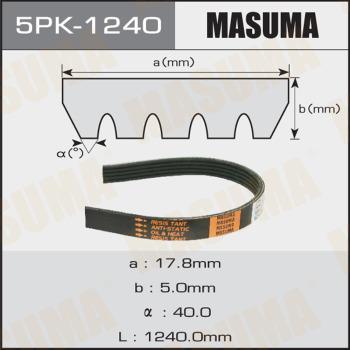 MASUMA 5PK-1240 - Curea transmisie cu caneluri aaoparts.ro
