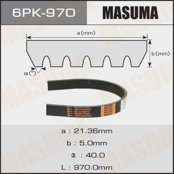 MASUMA 6PK970 - Curea transmisie cu caneluri aaoparts.ro