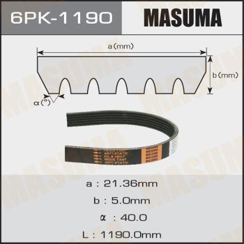 MASUMA 6PK1190 - Curea transmisie cu caneluri aaoparts.ro