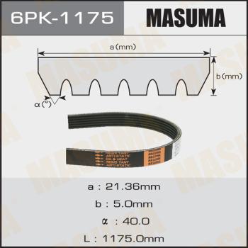 MASUMA 6PK1175 - Curea transmisie cu caneluri aaoparts.ro