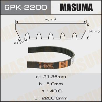 MASUMA 6PK-2200 - Curea transmisie cu caneluri aaoparts.ro
