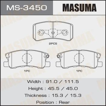 MASUMA MS-3450 - Set saboti frana aaoparts.ro