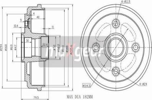 Maxgear 19-1041 - Tambur frana aaoparts.ro