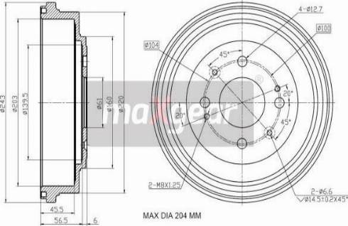 Maxgear 19-3192 - Tambur frana aaoparts.ro