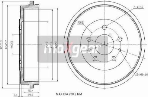 Maxgear 19-3205 - Tambur frana aaoparts.ro