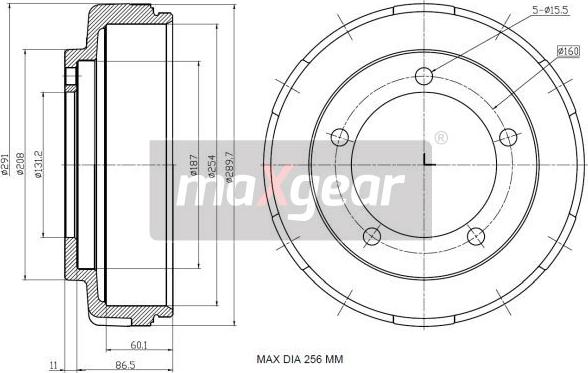 Maxgear 19-2305 - Tambur frana aaoparts.ro