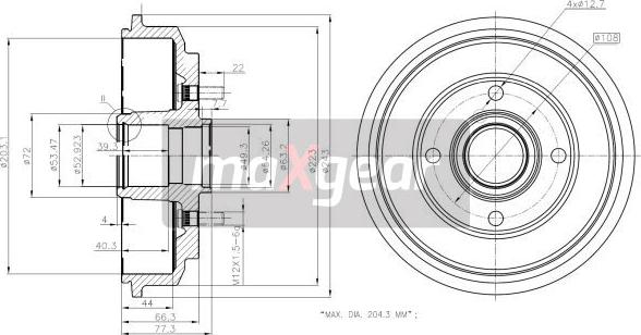 Maxgear 19-2316 - Tambur frana aaoparts.ro