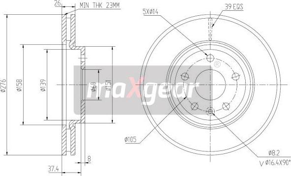 Maxgear 19-2334 - Disc frana aaoparts.ro