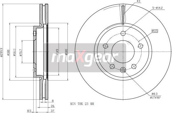 Maxgear 19-2332 - Disc frana aaoparts.ro