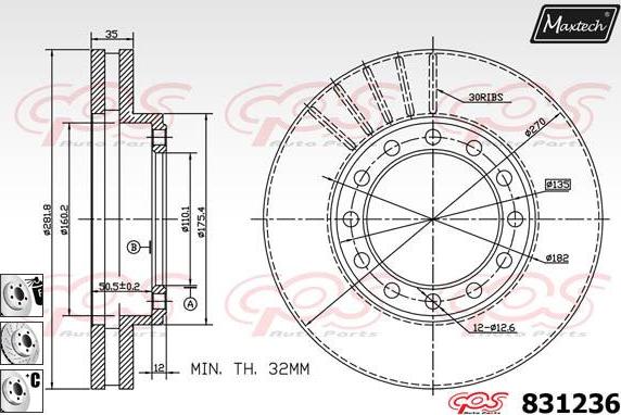 Maxtech 72957009 - Piston, etrier frana aaoparts.ro