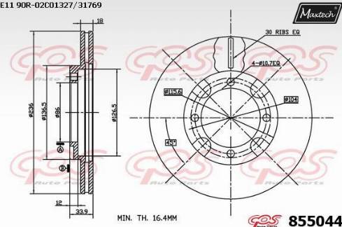 Maxtech 855044.0000 - Disc frana aaoparts.ro