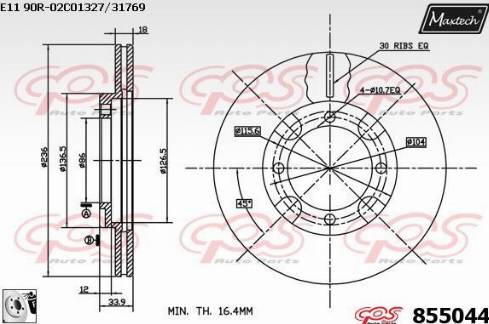 Maxtech 855044.0080 - Disc frana aaoparts.ro