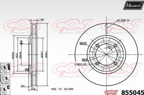 Maxtech 855045.6980 - Disc frana aaoparts.ro