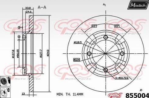 Maxtech 855004.6060 - Disc frana aaoparts.ro