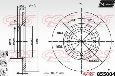 Maxtech 855004.6880 - Disc frana aaoparts.ro