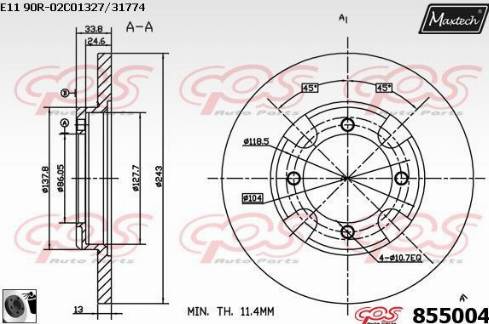 Maxtech 855004.0060 - Disc frana aaoparts.ro