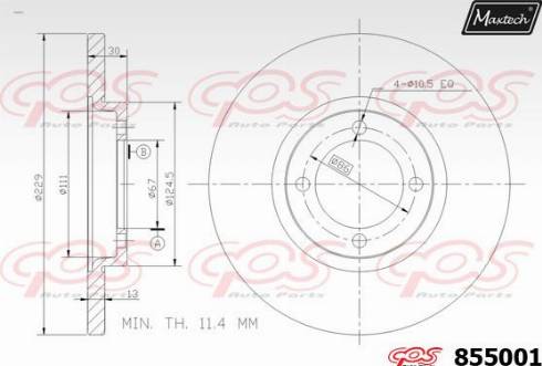 Maxtech 855001.0000 - Disc frana aaoparts.ro