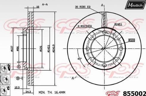 Maxtech 855002.6880 - Disc frana aaoparts.ro