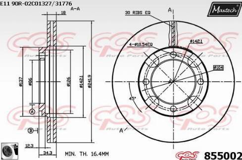 Maxtech 855002.0060 - Disc frana aaoparts.ro