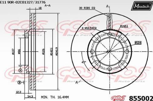 Maxtech 855002.0000 - Disc frana aaoparts.ro