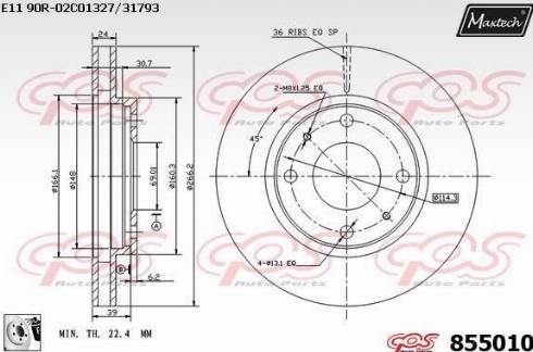 Maxtech 855010.0080 - Disc frana aaoparts.ro