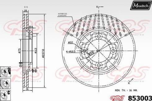 Maxtech 853003.6880 - Disc frana aaoparts.ro