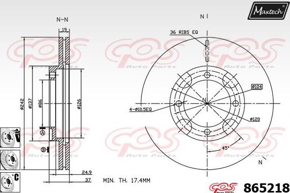 Maxtech 853003 - Disc frana aaoparts.ro