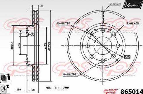 Maxtech 865014.6060 - Disc frana aaoparts.ro