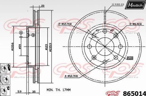 Maxtech 865014.6880 - Disc frana aaoparts.ro