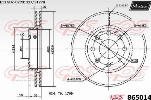 Maxtech 865014.0000 - Disc frana aaoparts.ro
