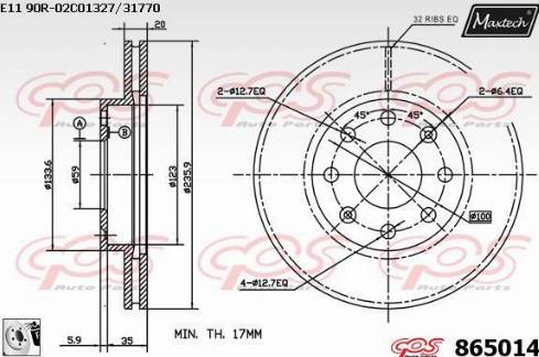 Maxtech 865014.0080 - Disc frana aaoparts.ro