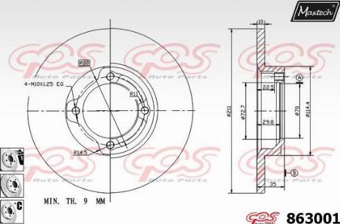 Maxtech 863001.6880 - Disc frana aaoparts.ro