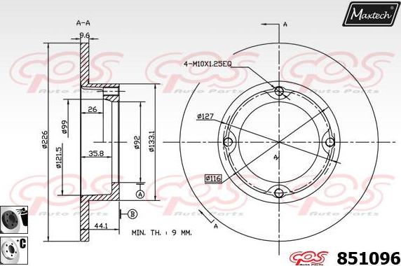 Maxtech 863001 - Disc frana aaoparts.ro