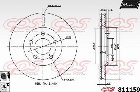 Maxtech 811159.6060 - Disc frana aaoparts.ro