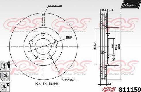Maxtech 811159.6880 - Disc frana aaoparts.ro