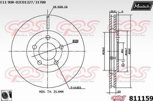 Maxtech 811159.0060 - Disc frana aaoparts.ro