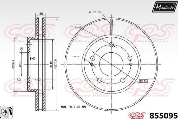 Maxtech 811166 - Disc frana aaoparts.ro