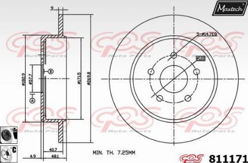 Maxtech 811171.6060 - Disc frana aaoparts.ro
