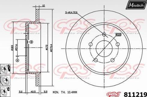 Maxtech 811219.6980 - Disc frana aaoparts.ro