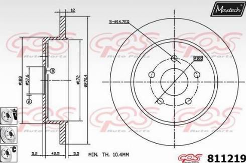 Maxtech 811219.6880 - Disc frana aaoparts.ro